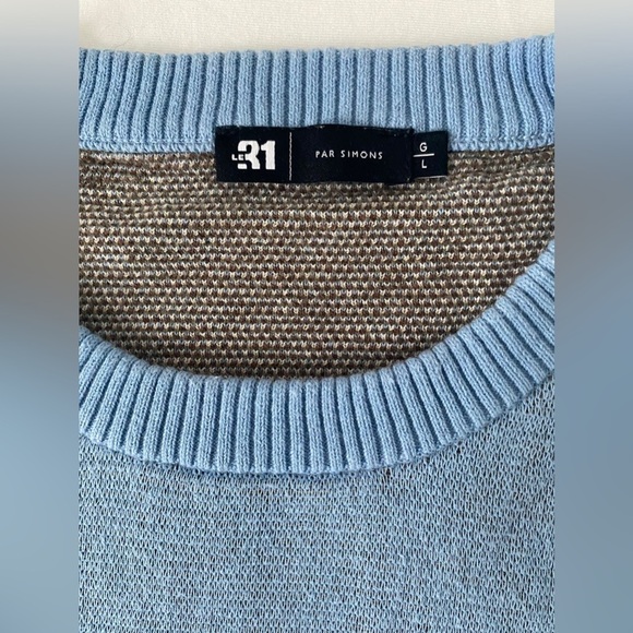 LE 31 PAR SIMONS Women's Graphic Blue/Brown/Green Long Sleeve Sweater in Large - Picture 3 of 7